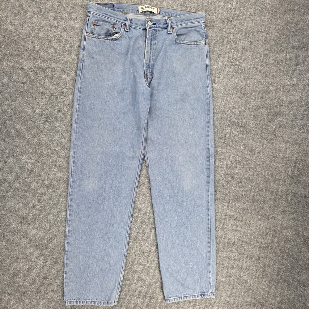 Levis Jeans Mens 36x34 Blue 550 Relaxed Fit Tapered Leg Denim Light Wash Casual
